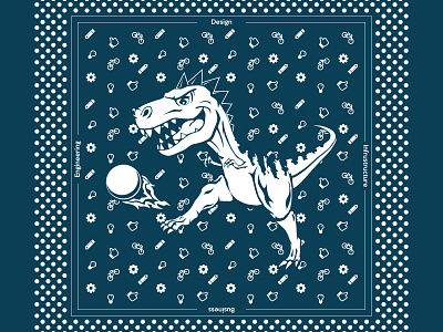 Dinosaur Bandana illustration logo