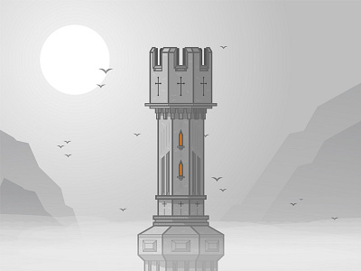 Moonlight Tower architecture building castle illustration moon tower