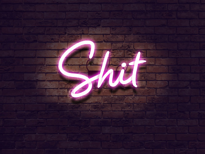 Shit brick club curse cursive glow light lit neon neon sign pink script shit sign wallpaper