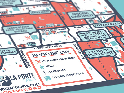 City Map city branding city map la porte map midcentury texas tourism travel vector vector map