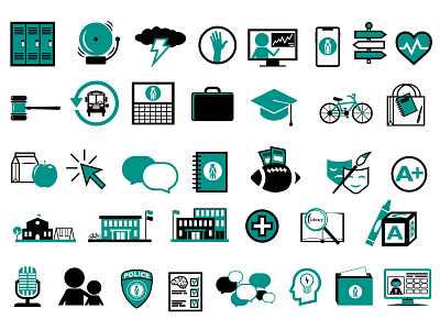 School Icons education elementary high school icons iconset middle school school school district symbols