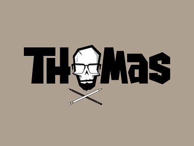 Thomas Logo art artist brand branding font design glasses logo quirky skull thomas type typedesign typeface