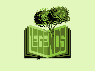 Live Oak Legends book books education elementary elementary school legends library live oak logo logo design mascot oak oak tree open book pages popup story typography