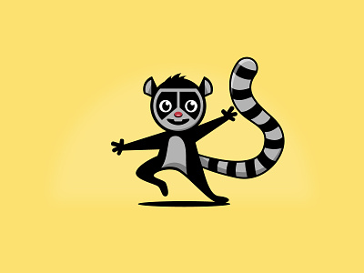 Lemur Mascot animal brand elementary elementary school fun happy lemur mascot ringtail ringtailed tail vectorart