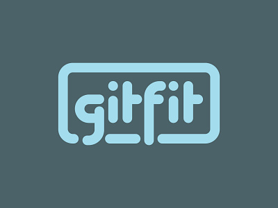 git fit logo brand branding business exercise fit fitness gym light blue logo logo design workout