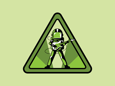 Shred Space amplify astronaut electric guitar green guitar jam logo outerspace rock rock and roll shred space spacesuit