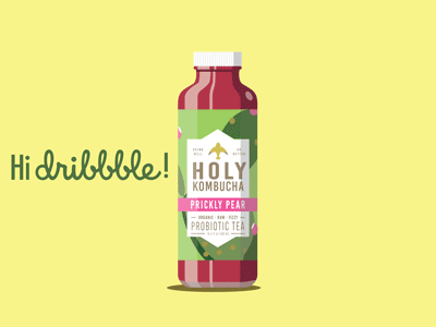 Holy Kombucha animated bottle drink glass hi holy kombucha kombucha levitate probiotic tea vector