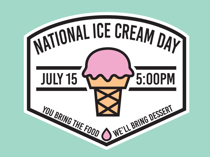 National Ice Cream Day animated cherry dessert ice cream icecream messy splat summer