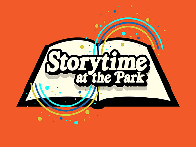 Storytime at the Park 70s book library park rainbow read reading retro story storytime vintage