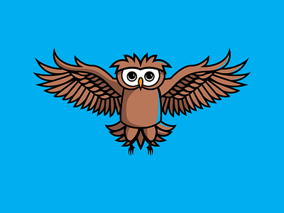 Owl Mascot bird feathers fly flying logo mascot owl vector who wings