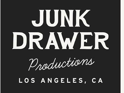 junk drawer productions brand brand and identity brand identity branding font illustrator lettering logo logo design minimal script sketch typography vintage