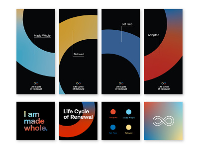 Life Cycle of Renewal rebrand: collateral brand brand identity branding church gradient logo minimal series sermon art