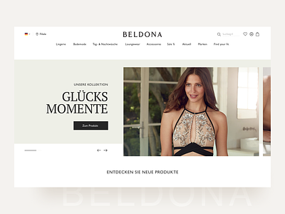 BELDONA - Lingerie online shop concept desktop e commerce ecommerce lingerie lingerie shop magento agency shop ui ux web design