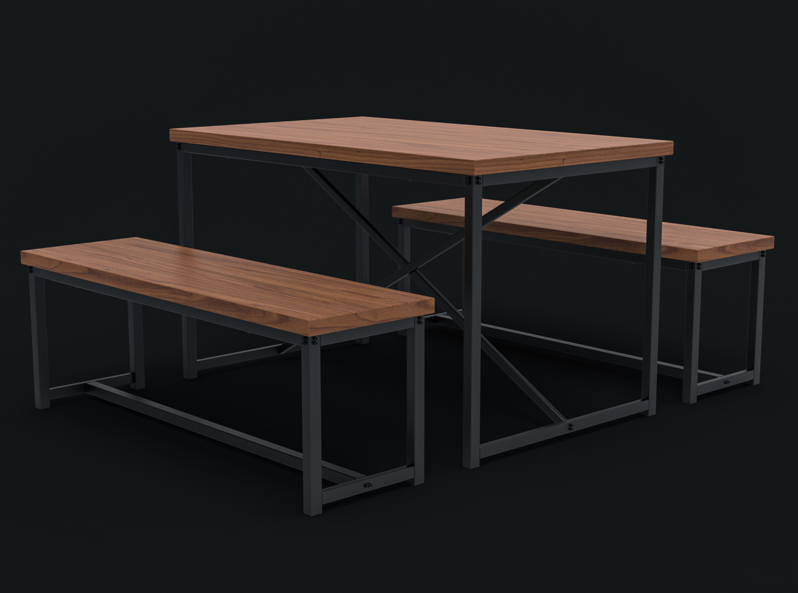 Bench Style Dining Table By Mahadi Hasan Sany On Dribbble   Bench Style Dining Table 4x 