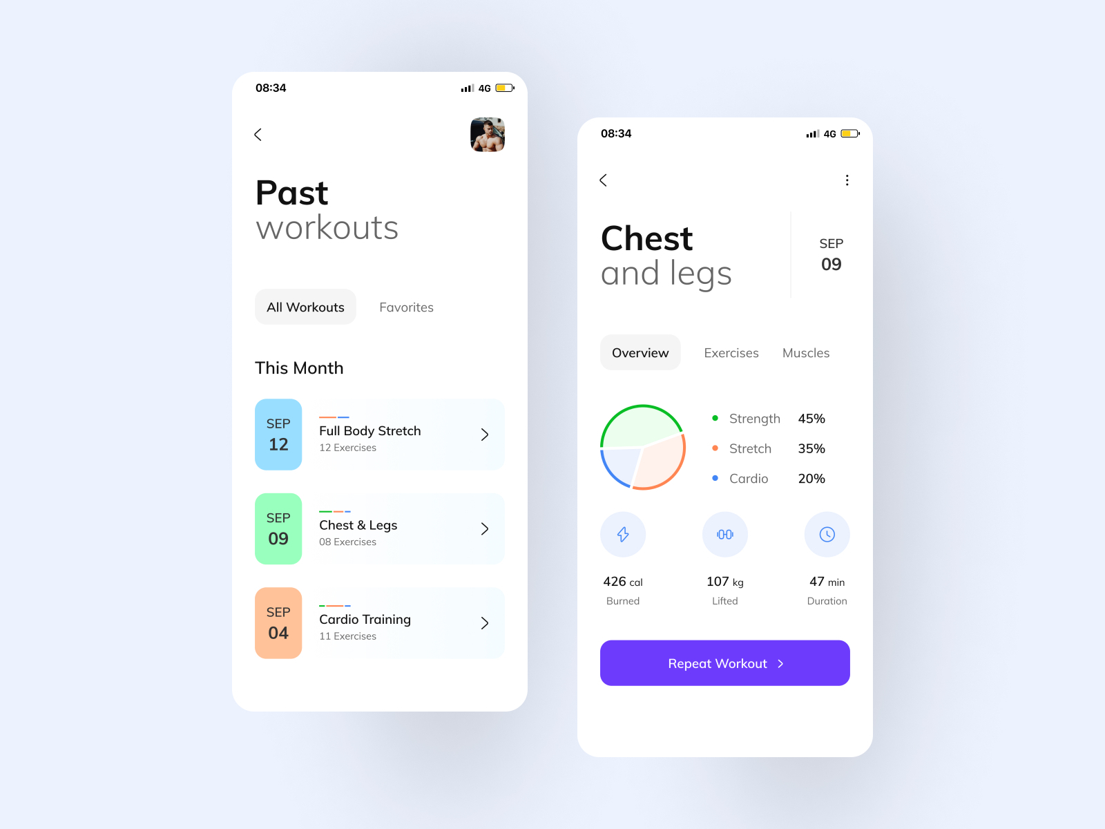 Workout App by Locgfx on Dribbble