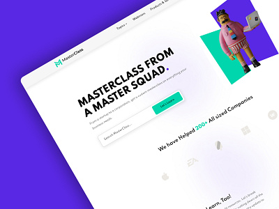 MasterClass Landing Page course landing landingpage landingpagedesign lighttheme masterclass ui uidesign uiux uiuxdesign uxdesign webdesign webpage webpagedesign