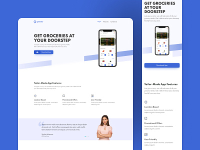 Grocery Landing Page design grocery groceryapp landingpage ui uidesign uiux uiuxdesign uxdesign webdesign. website