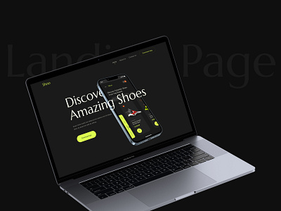 Shoe App Landing Page | UI Design appdesign darktheme design ecommerce landingpage landingui shoewebsite ui uidesign uiux uiuxdesign uxdesign webdesign