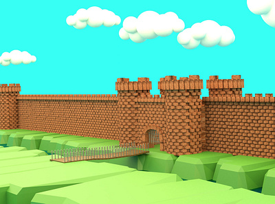 Fort 3d 3d animation 3d art 3d model 3d render animation art awesome blender3d colorful fort game style illustration modelling monuments old old fort old school vintage vintage model