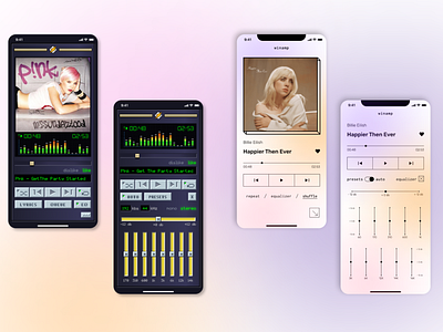 Winamp Player Concept: Classic design / 90 retro UI (mobile app) 2000s 90s app billie eilish design figma graphic design ios pink retro ui winamp