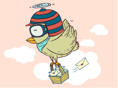 Delivery Bird bird cartoon delivery flying love letter post