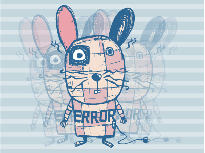 Rabbit Robot Error cartoon error illustrate rabbit