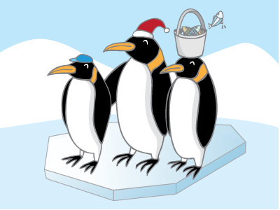 Penguin familly cartoon family illustration penguin vector