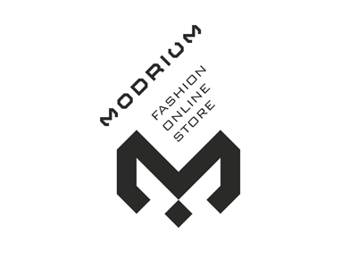 Modrium black design fashion letter m logo mark shop store