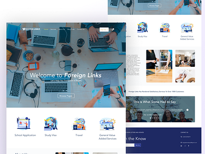 Study Aboad Consulting Firm Landing page branding illustration landing page study abroad ui ux