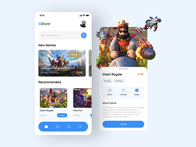 Game Store App UI animation app design game mobileapp store ui ux