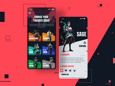 Valorant App - UI Design Concept app design mobile ui valorant