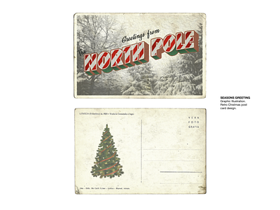 Vintage Christmas Card adobe art card design graphic design illustrator photoshop