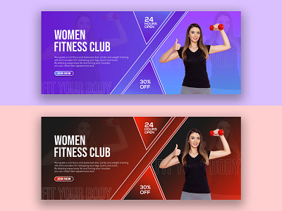 Gym Web Banner Design.