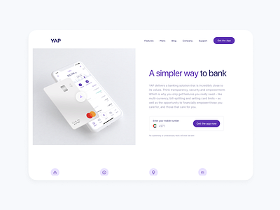 YAP Marketing Site banking marketing site web design