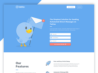 Landing page concept for a client