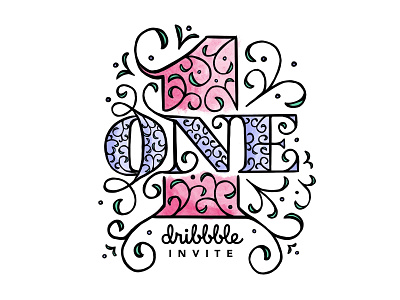 Dribbble Invite applepencil design dribbbleinvite graphic design hand lettering illustration invite ipadpro lettering procreate