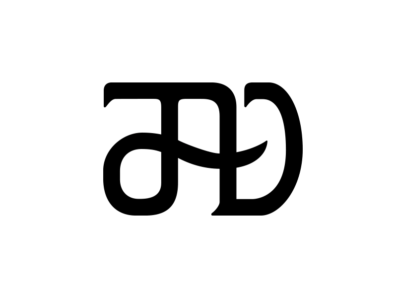 JAD Logomark graphic design hand lettering ja jad lettering logo logomark monogram type design