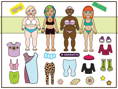 Paper Doll Template character design design illustration