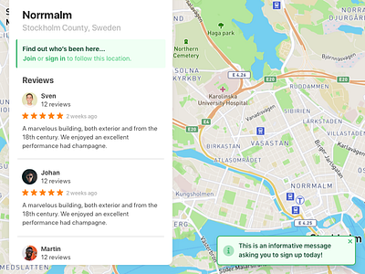 Map Overlays alert app design flat info map minimal reviews tailwind