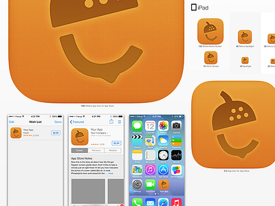 Nutshell iOS 7 design icon design iconset ios ui design web design