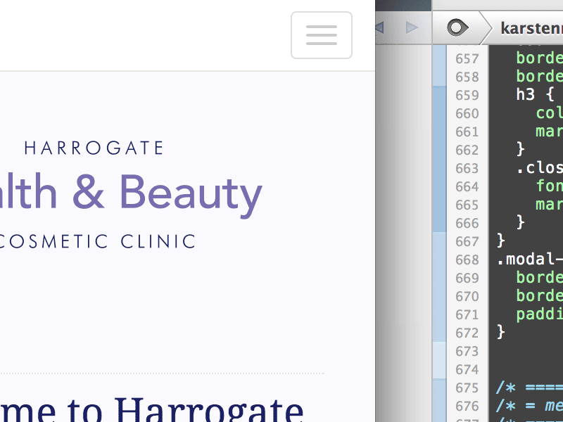 Harrogate Health & Beauty web design