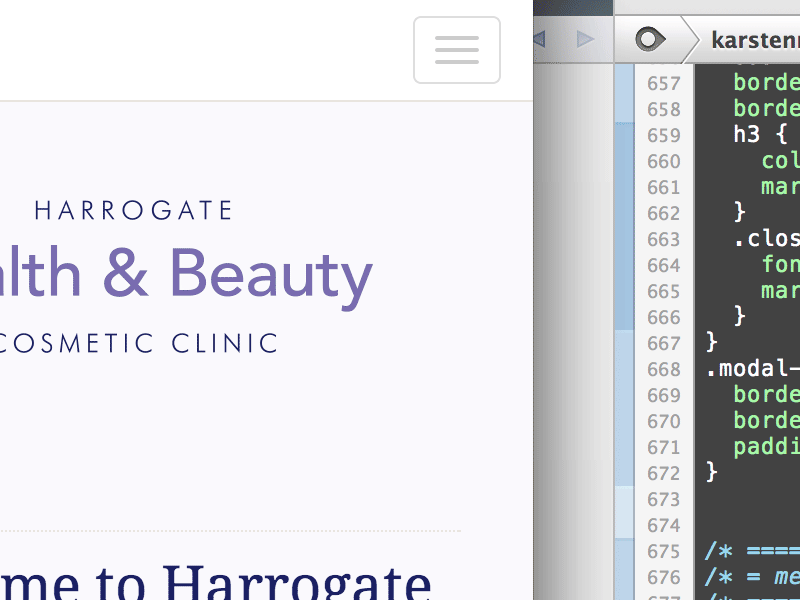 Harrogate Health & Beauty web design bootstrap branding css html jquery logo design mobile design responsive design web design