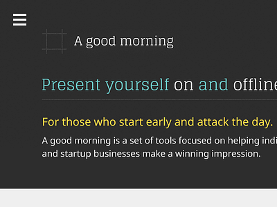 A good morning web design