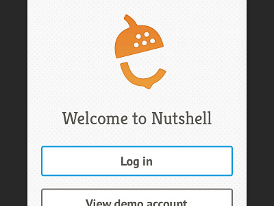 Nutshell mobile design app branding buttons dots ios iphone login logo mobile ui