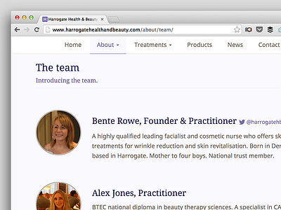 Harrogate Health & Beauty Cosmetic Clinic branding graphic design team ui design web design