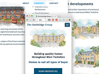 The Sunbridge Group web design construction home page illustration property watercolour web design