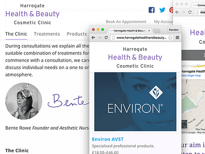 Harrogate Health & Beauty web design