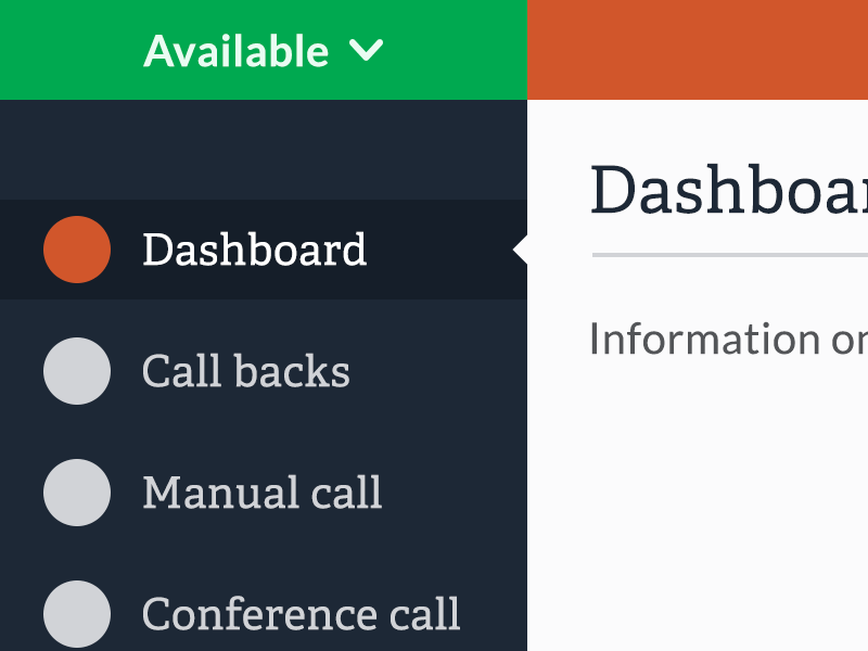 ChaseData UI Design app design call center toggle