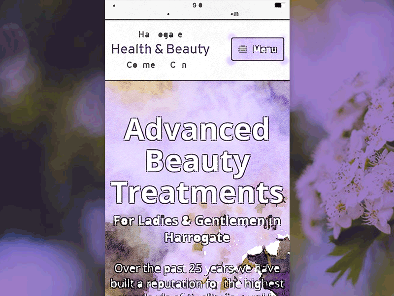 Harrogate Health & Beauty Web Design beauty floral harrogate home page mobile design responsive