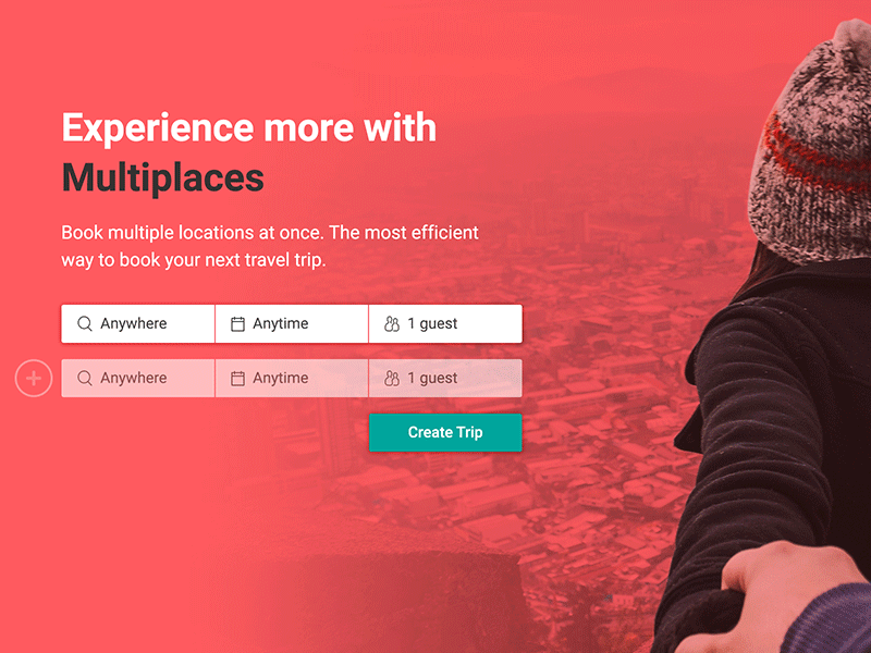 Airbnb Multiple Places Design airbnb email feature form landing page mobile powerup red redesign sketch texture wip